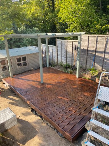 Pergola & Decking Pergola and built in decking